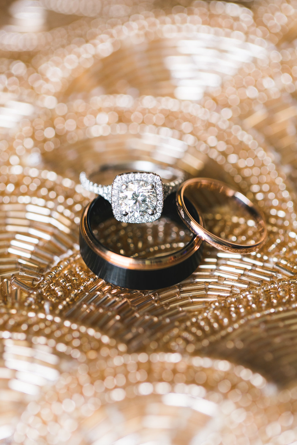 Loved their ring choices. &nbsp;A whole lotta diamonds and a touch of rose gold.
