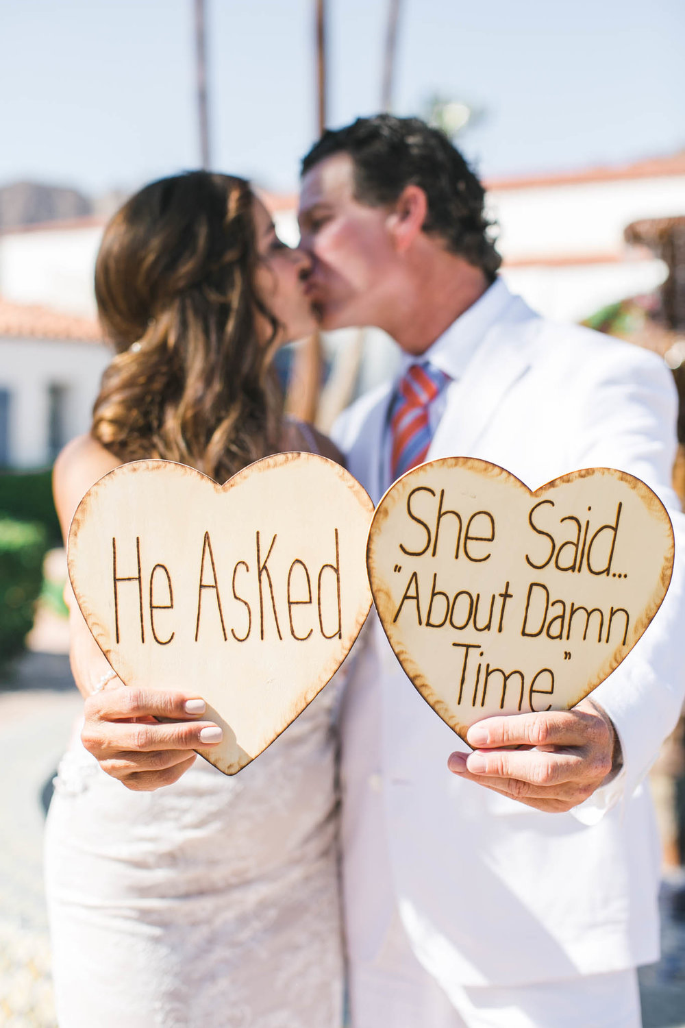He asked, she said about damn time wedding photos
