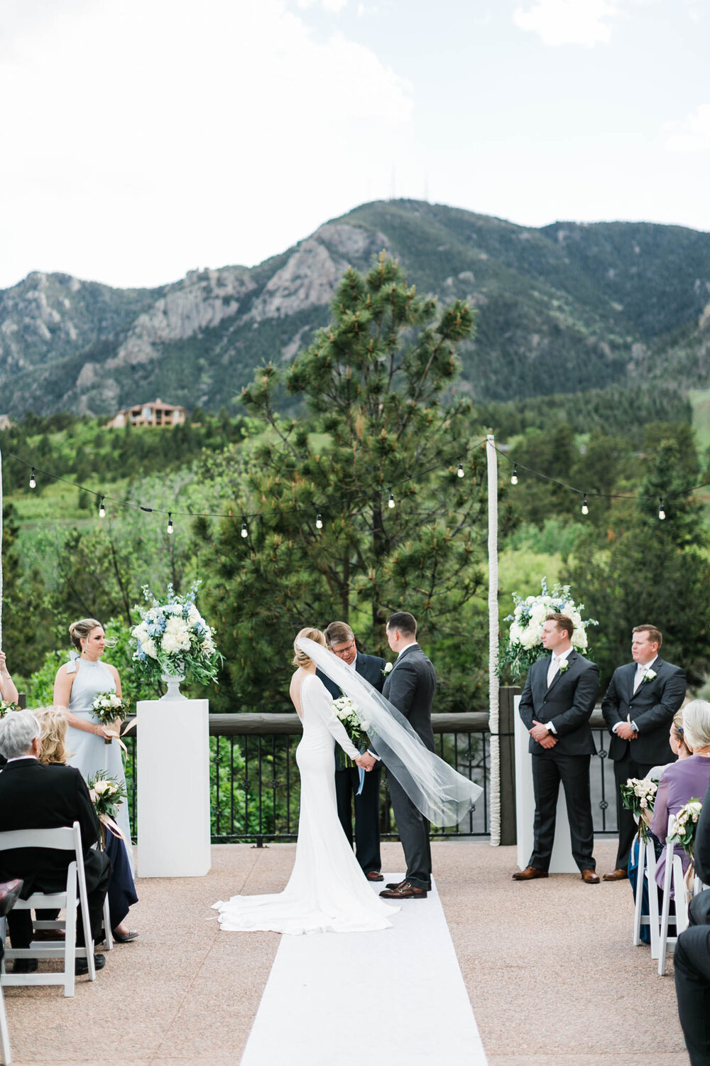 The mountainous backdrop was as breathtaking as their ceremony.