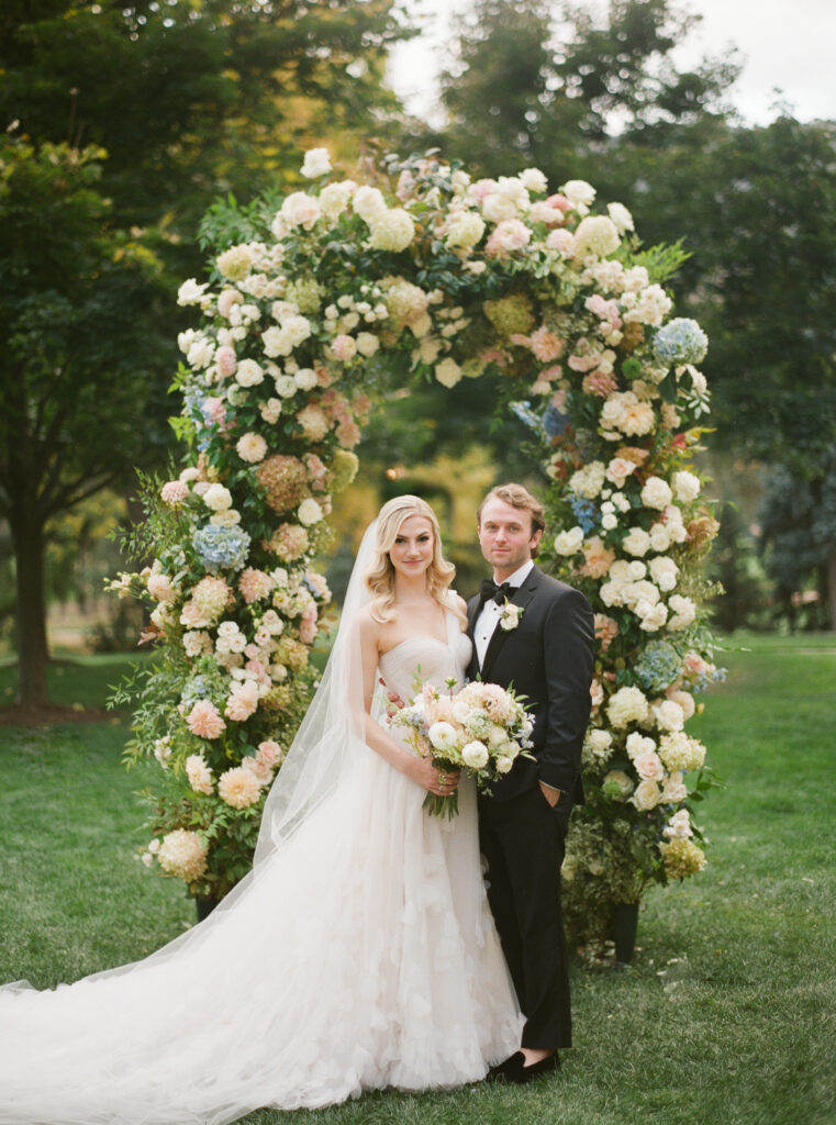 Lush floral arch by Lale Florals in Denver, Colorado.